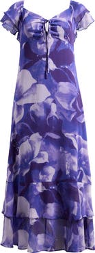 Friends Like These Floral Flutter Sleeve Maxi Sundress