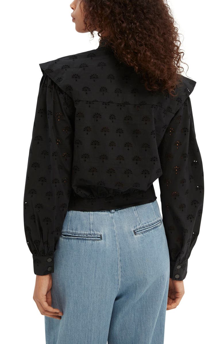 Scotch & Soda Organic Cotton Broderie Anglaise Top, Alternate, color,
