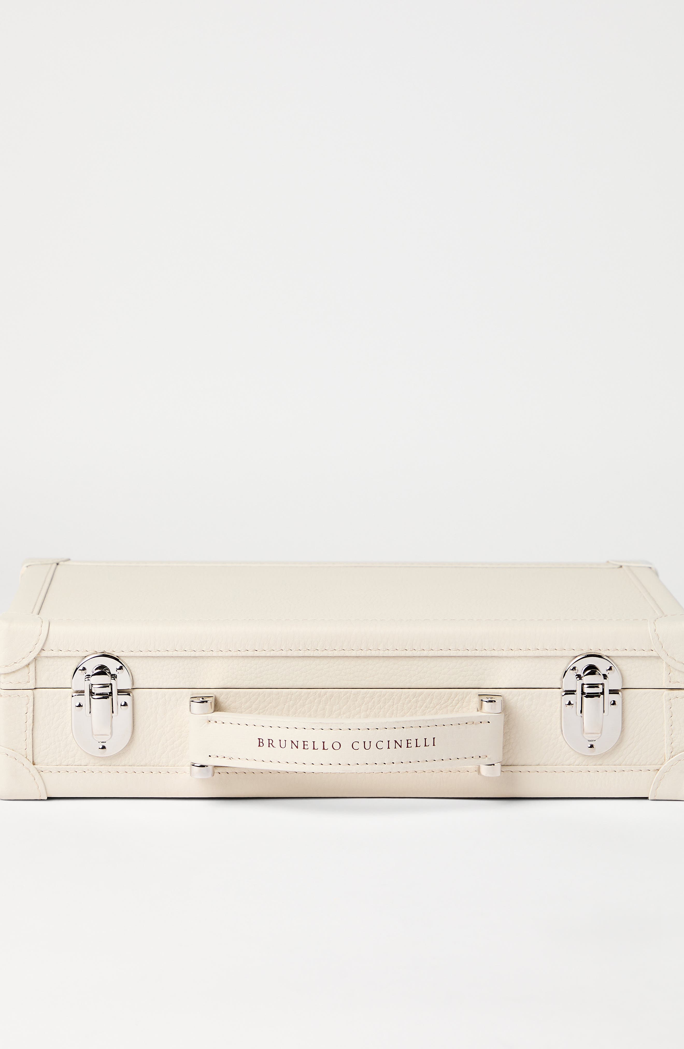 Brunello Cucinelli Calfskin glasses organizer, Alternate, color, Light Grey