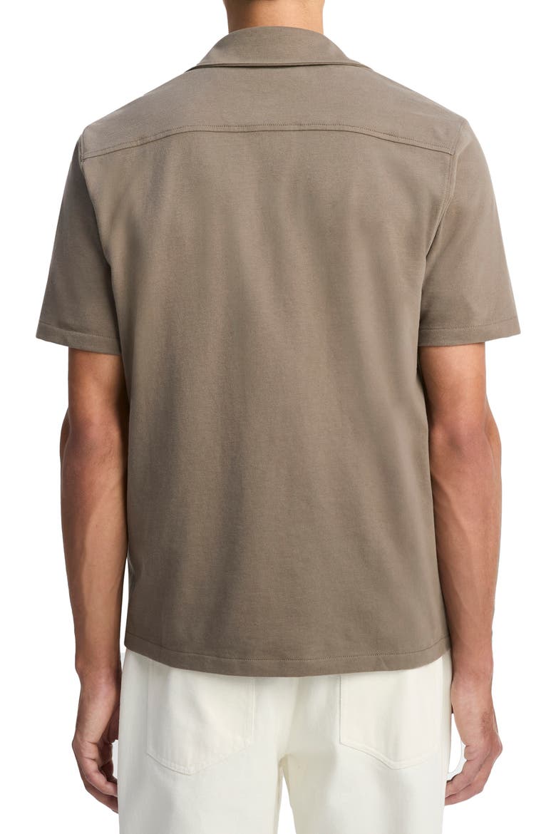 Sueded Jersey Short Sleeve Button-Up Shirt, Alternate, color, DOME