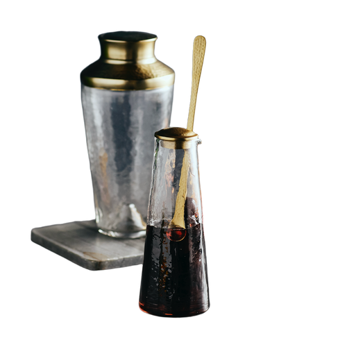 The Collective Home Pebbled Large Carafe With Spoon Set In Transparent