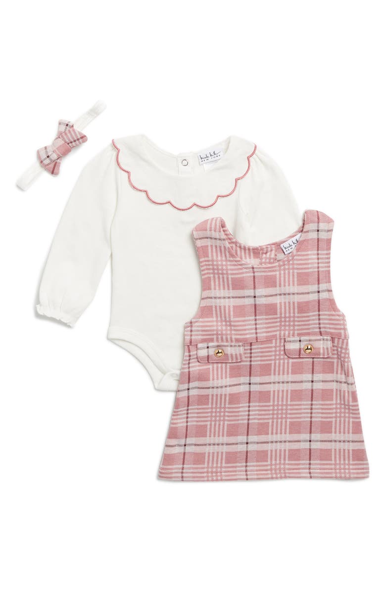 Nicole Miller Ruffle Bodysuit, Dress & Headband Set, Main, color, 