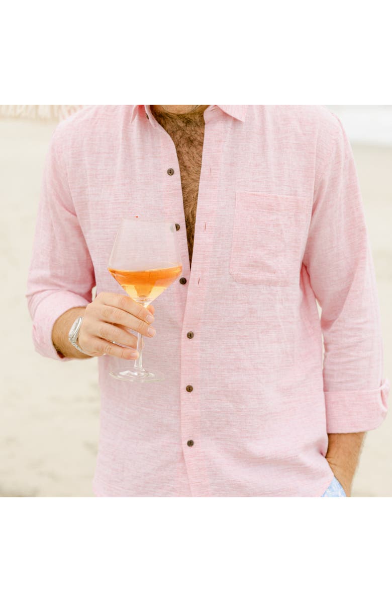 Kenny Flowers The Rosé Blusher - Long Sleeve Pink Linen Shirt, Alternate, color, Light Pink
