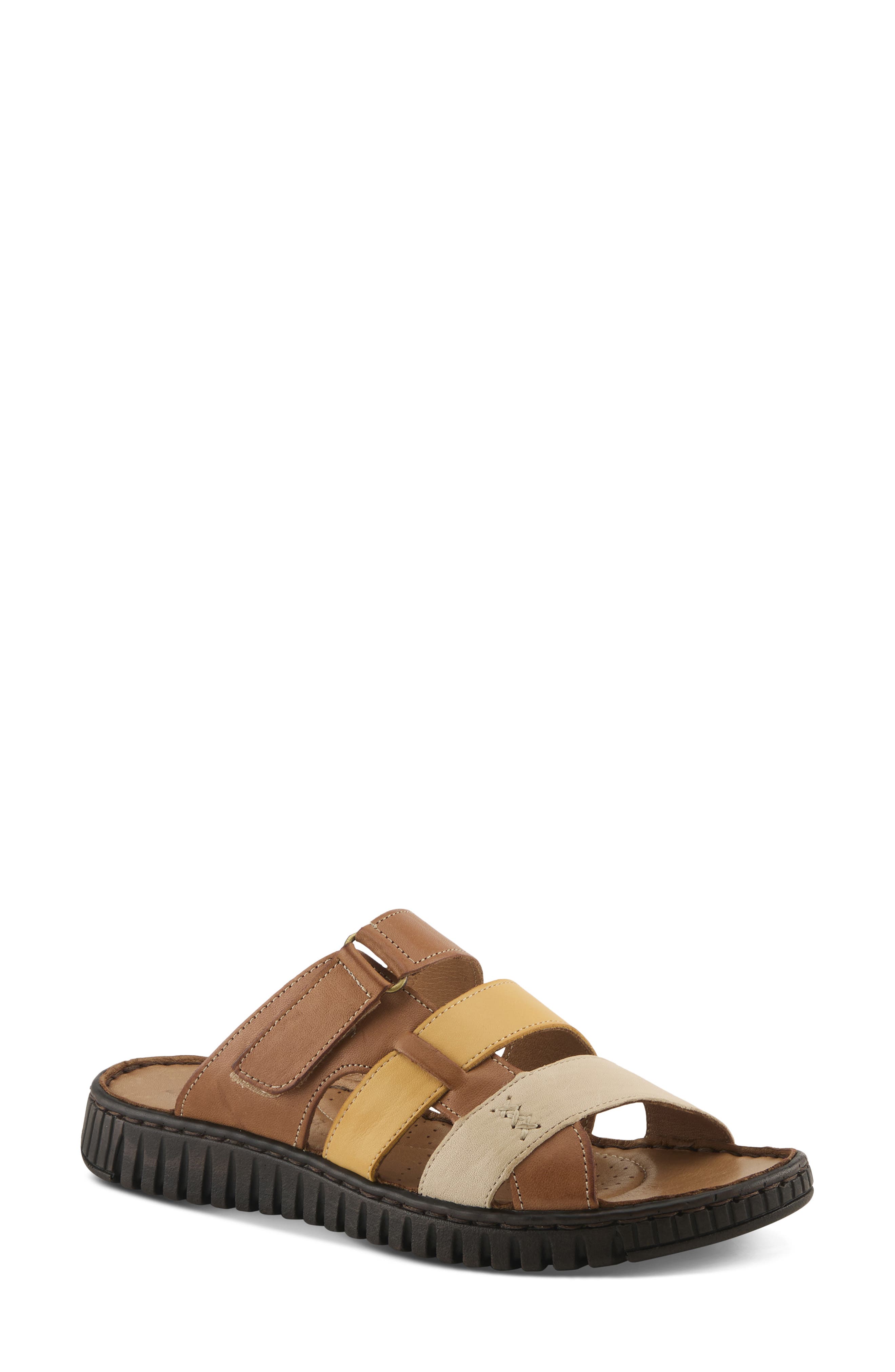 Spring Step Olly Slide Sandal, Main, color, Camel Multi