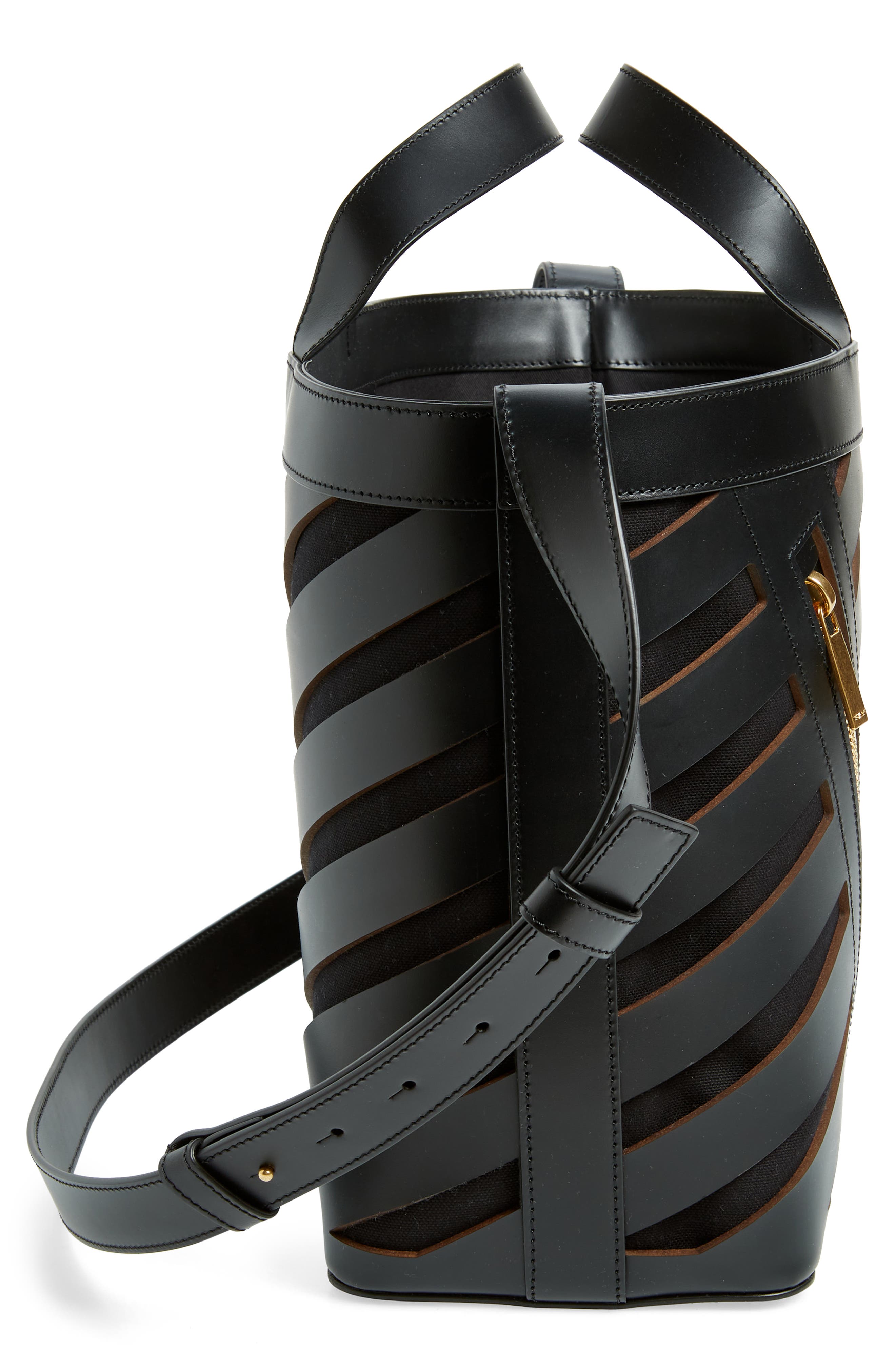 Off-White Small Cutout Diagonal Tote, Alternate, color, 