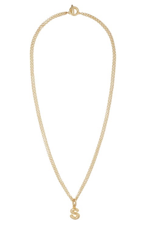 The Puffy Initial Pendant Necklace