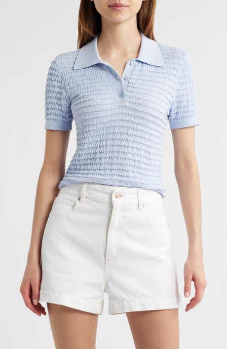 FRAME The Smock Silk & Cotton Polo Sweater