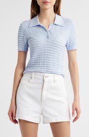 FRAME The Smock Silk & Cotton Polo Sweater