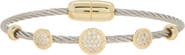Juvell Two-Tone Wire CZ Station Bracelet