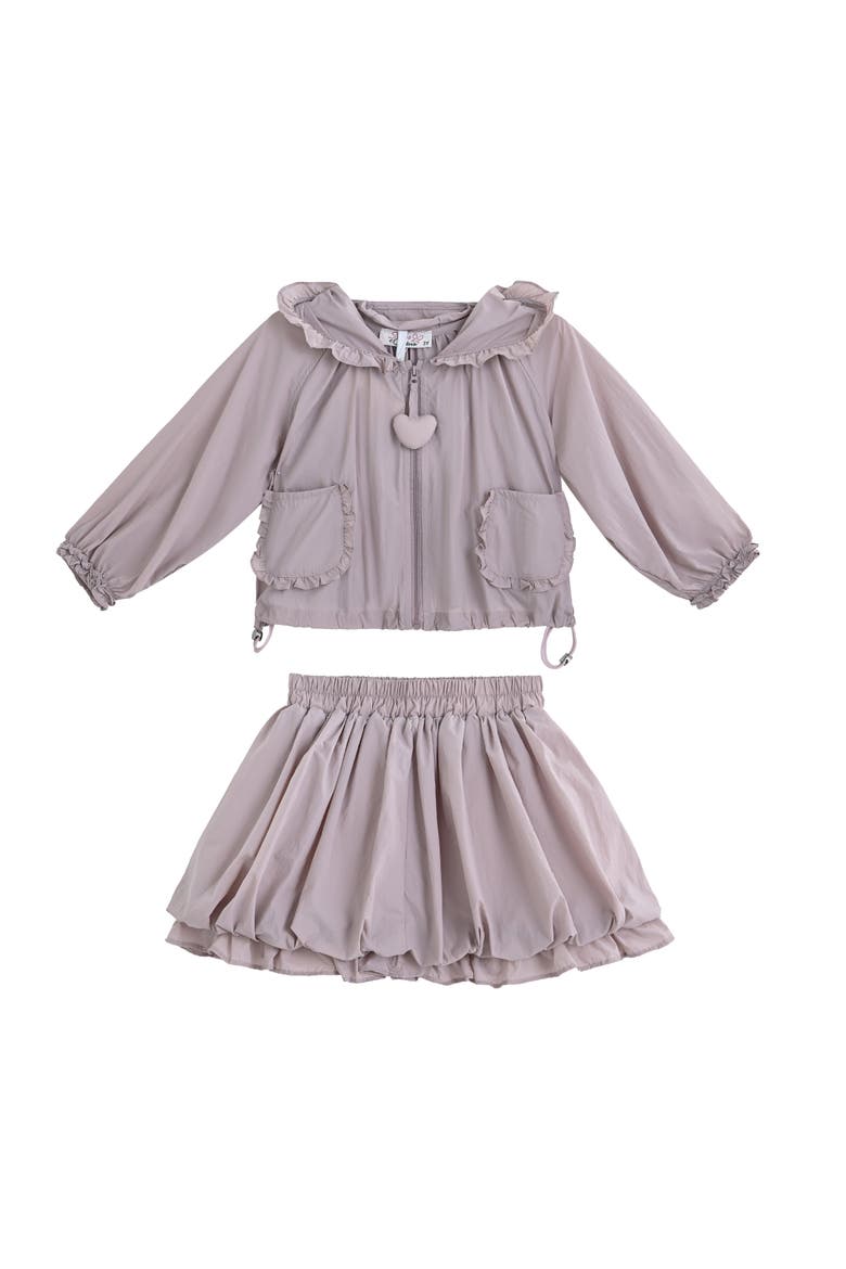 Lace-Trim Skirt Ensemble, Main, color, Pink