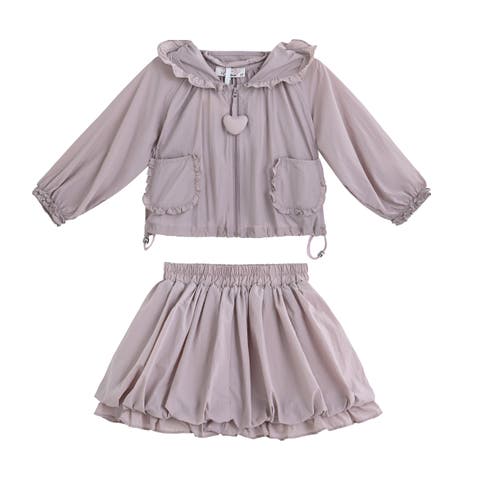 Lace-Trim Skirt Ensemble