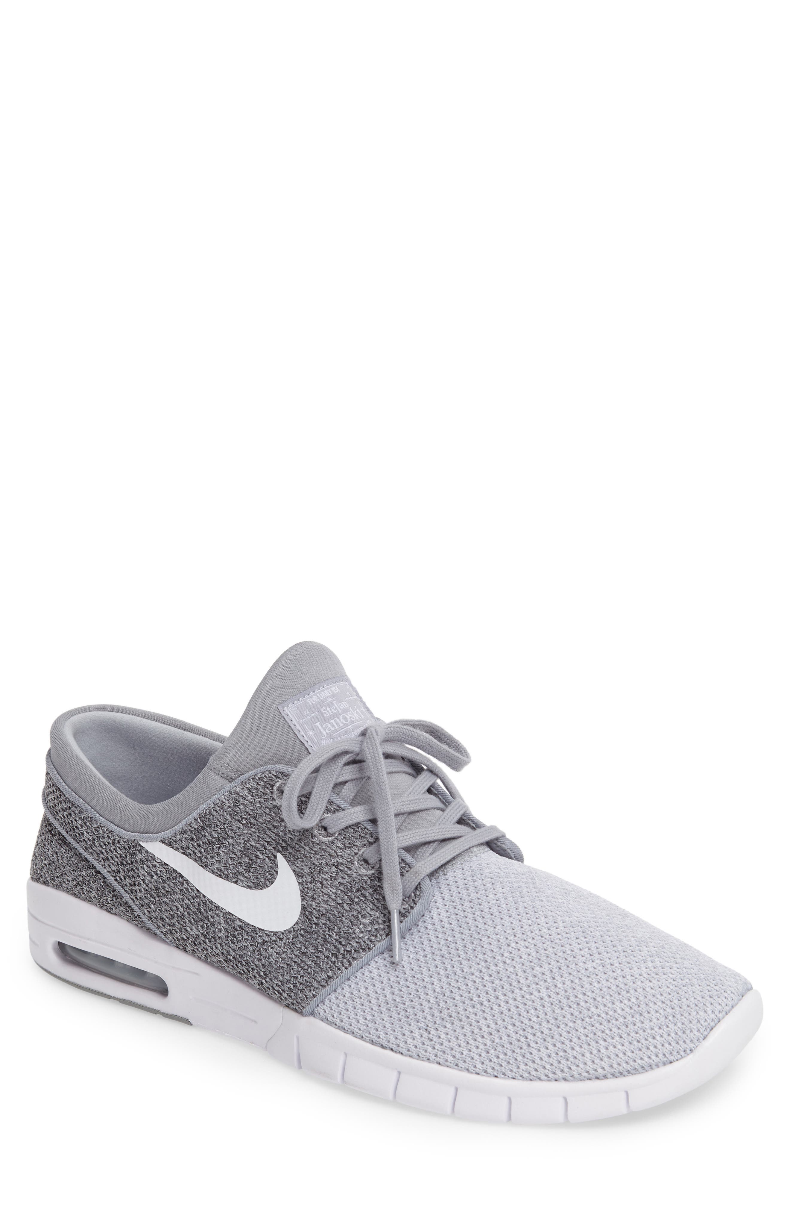 'Stefan Janoski - Max SB' Skate Shoe, Main, color, GREY/ WHITE/ PLATINUM