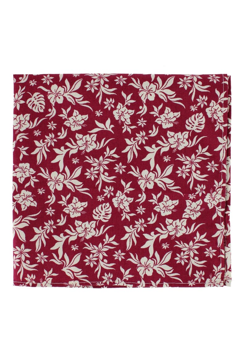 Oleander Floral and Vine Patterned Handkerchiefs, Alternate, color, Red, Sage, Blue