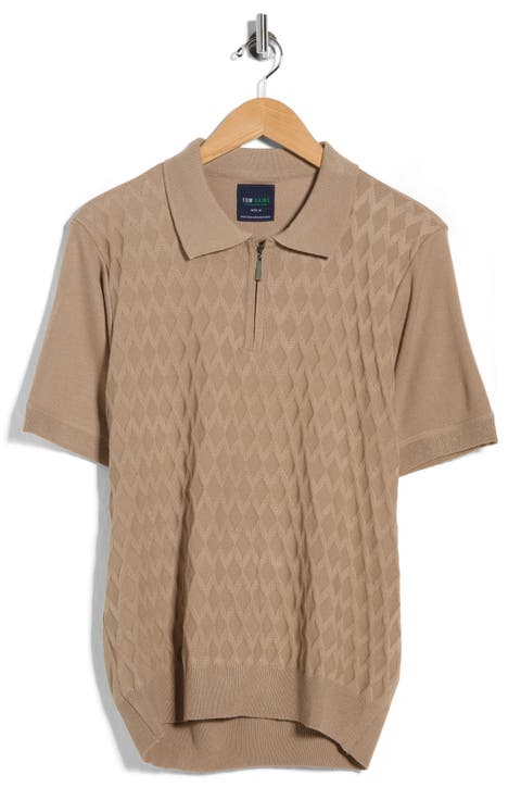 Half Zip Knit Polo Sweater