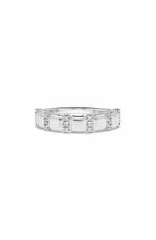 H.J. Namdar 14K White Gold Diamond Bar Cushion Band Ring