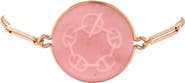 Pre-Owned Hermes Ex-Libris Bracelet 18K Rose Gold with Pink Chalcedony Large