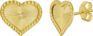 Queen Jewels 14k Gold Heart Stud Earrings