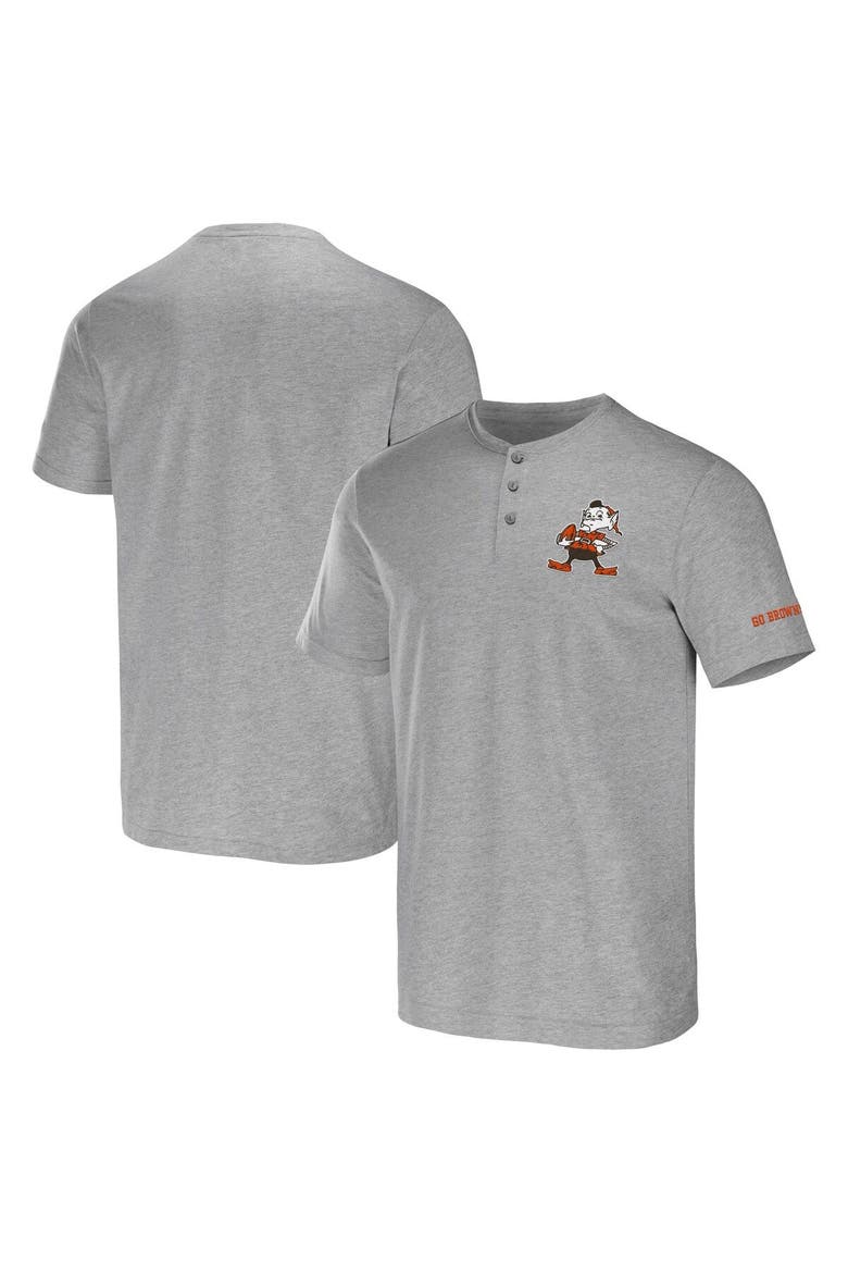 Men's NFL x Darius Rucker Collection by Fanatics Heather Gray Cleveland Browns Henley T-Shirt, Main, color, Heather Gray