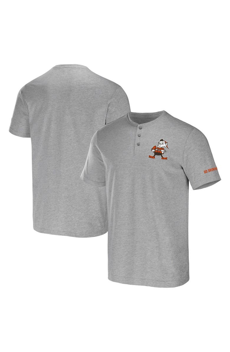 NFL X DARIUS RUCKER Men's NFL x Darius Rucker Collection by Fanatics Heather Gray Cleveland Browns Henley T-Shirt, Main, color, Heather Gray