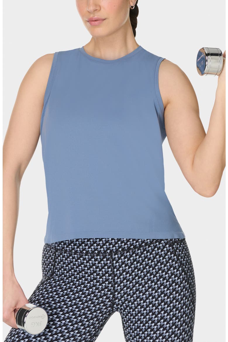 Essentials Seamless Workout Tank, Main, color, LUXE BLUE