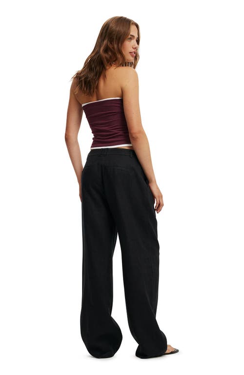COTTON ON ELLE LINEN WIDE LEG SUITING PANT