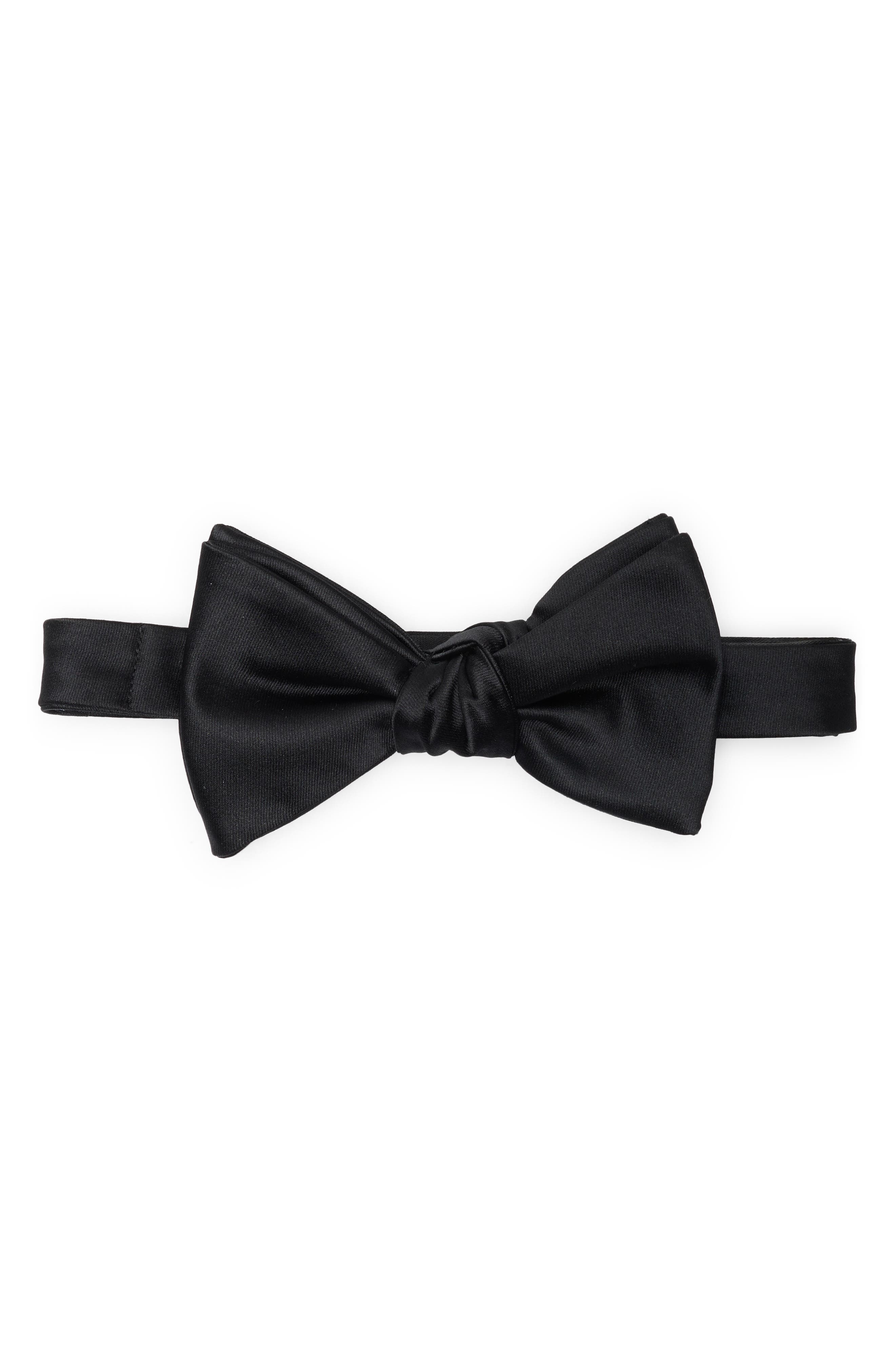 Oversized Pre-Tied Satin Bow Tie