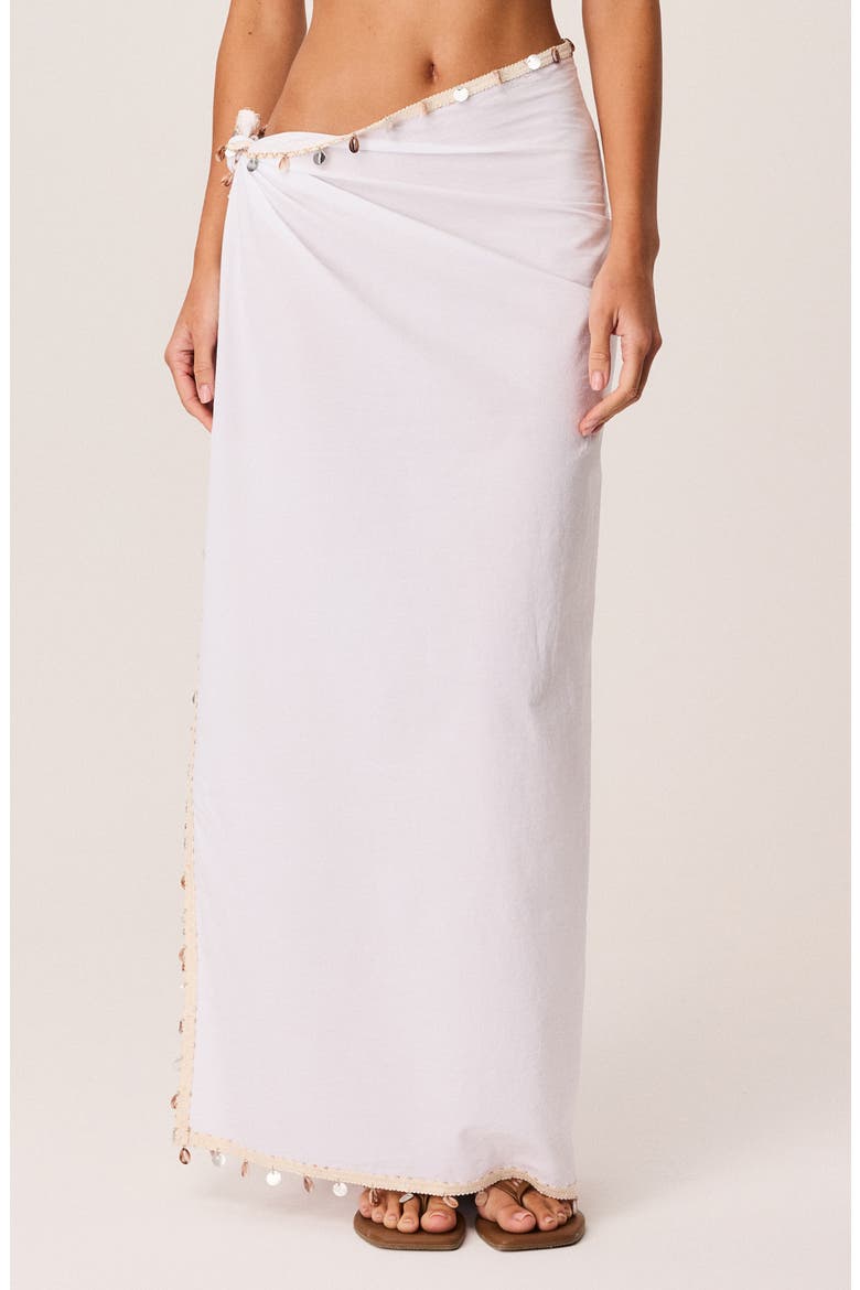 Zelie Shell Wrap Maxi Skirt, Main, color, WHITE