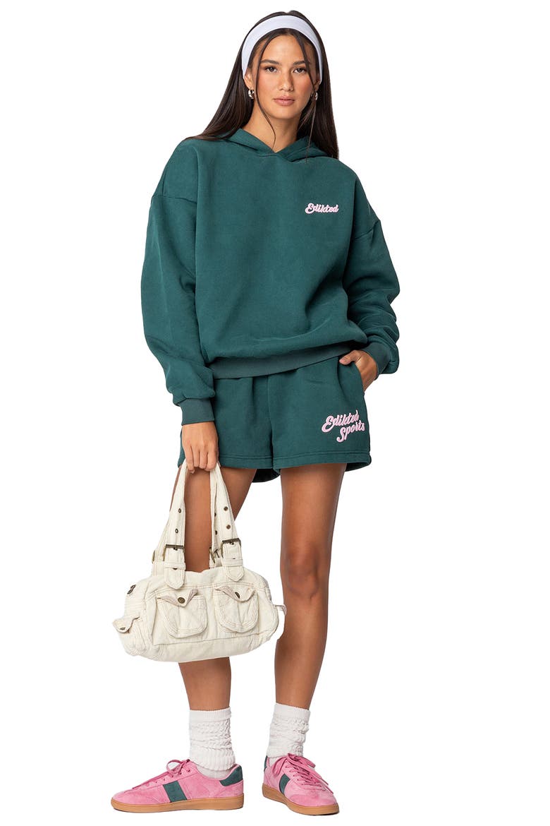 So Sporty Sweat Shorts, Alternate, color, GREEN
