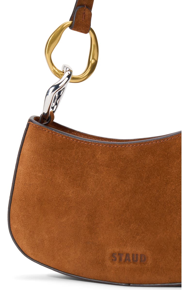 STAUD Ollie Suede Shoulder Bag, Alternate, color, Tabac