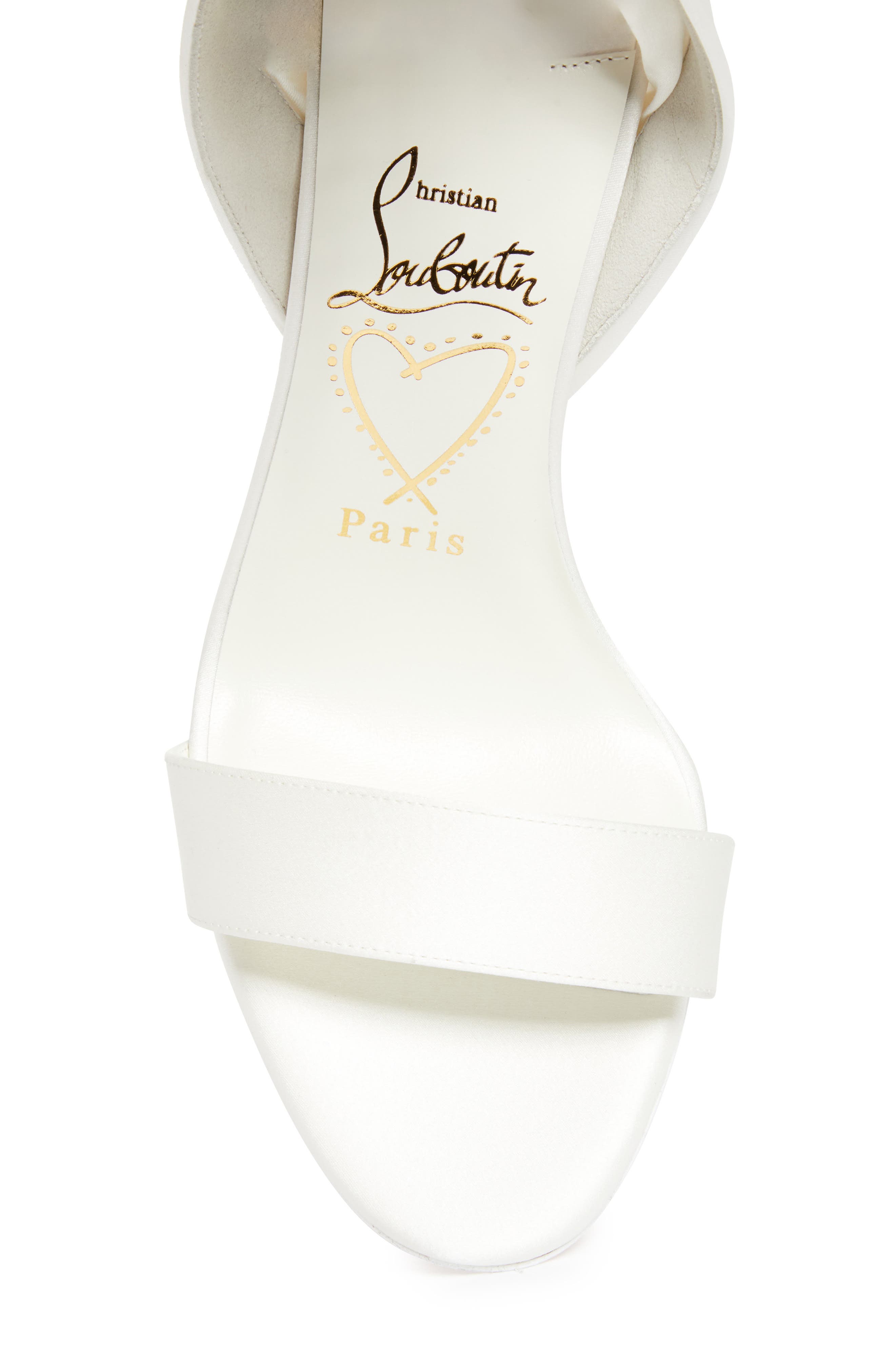 Christian Louboutin Miss Z Desert Sandal, Alternate, color, Ivory/ Snow