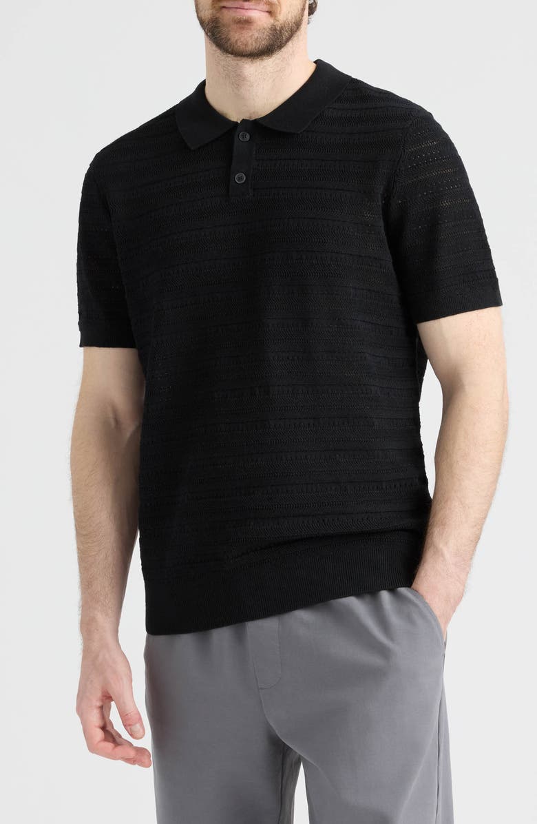 Hunter Portier Polo Sweater, Main, color, Black