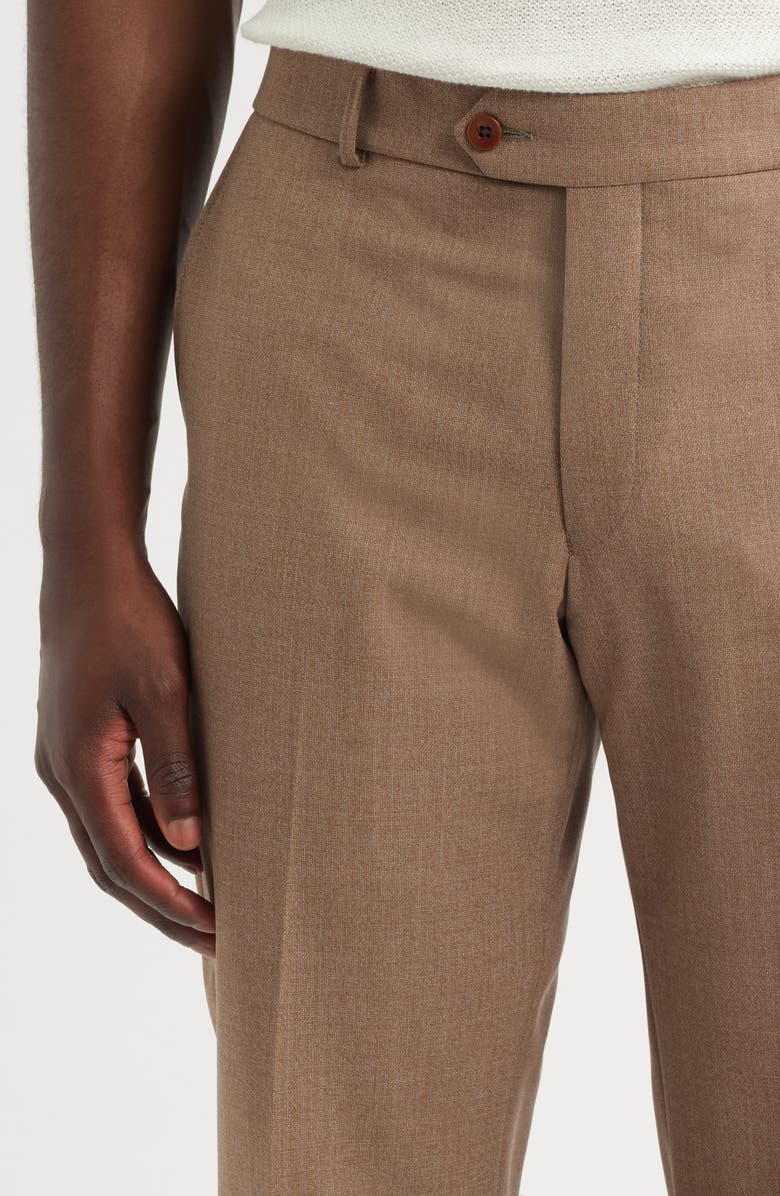 Berle Lightweight Flat Front Mesh Weave Wool Dress Pants, Alternate, color,