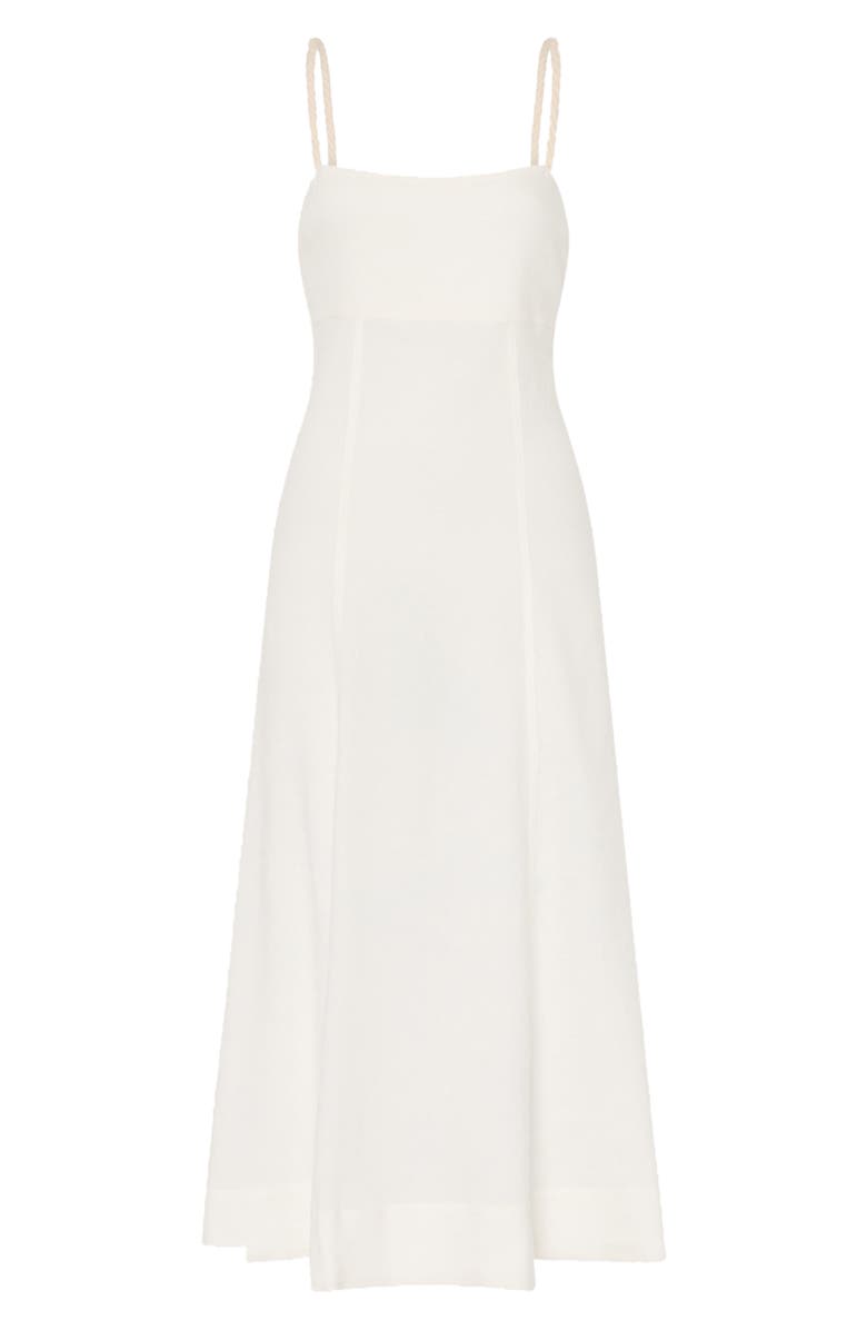Milly A-Line Linen Cover-Up Dress, Alternate, color, White