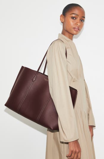 Perry Triple Compartment Leather Tote