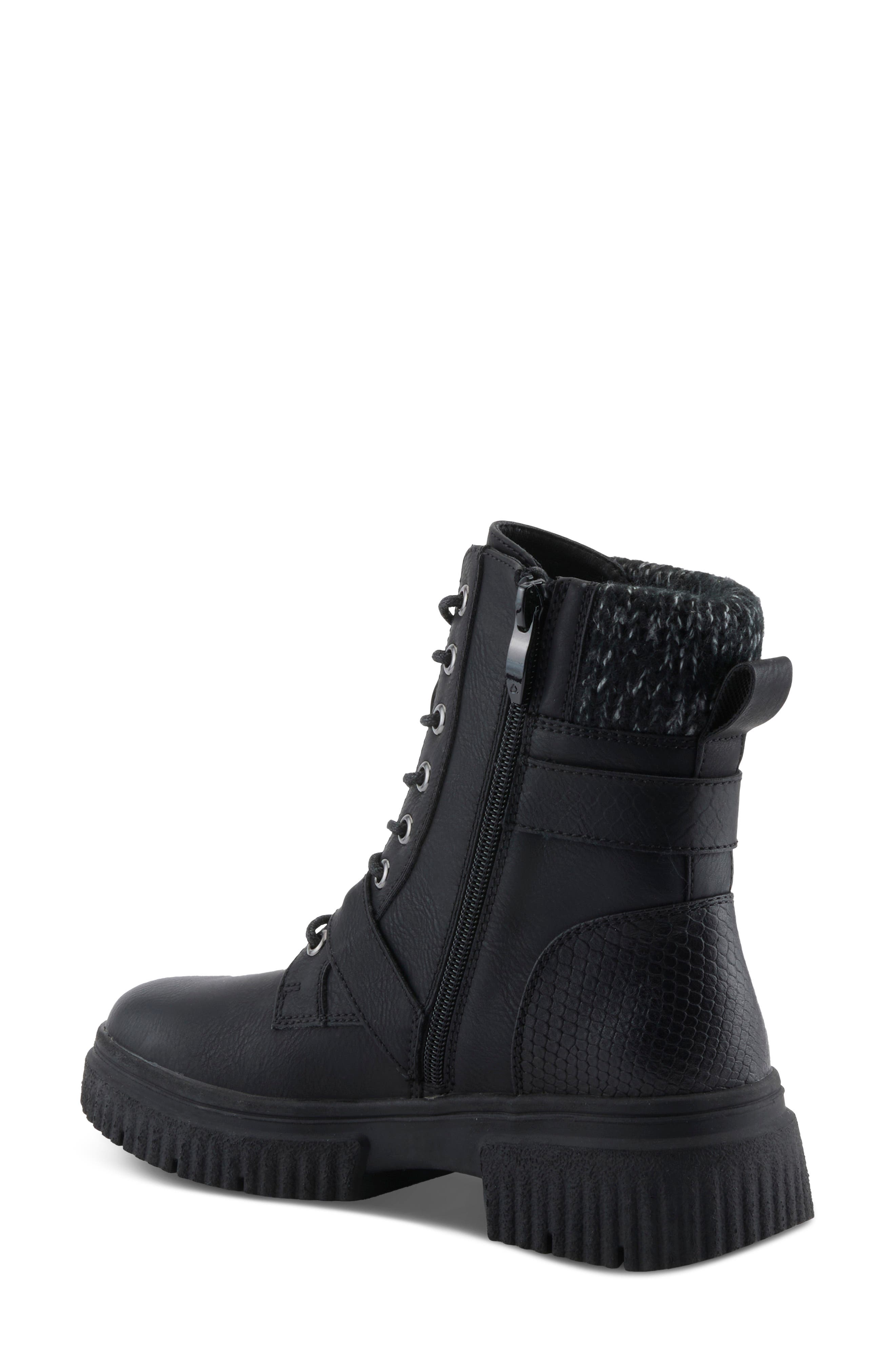 Mahanda Lug Sole Boot, Alternate, color, BLACK