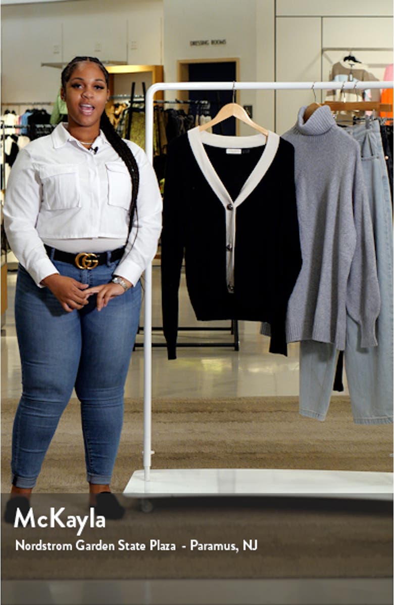 Nina Contrast Rib Cardigan, sales video thumbnail