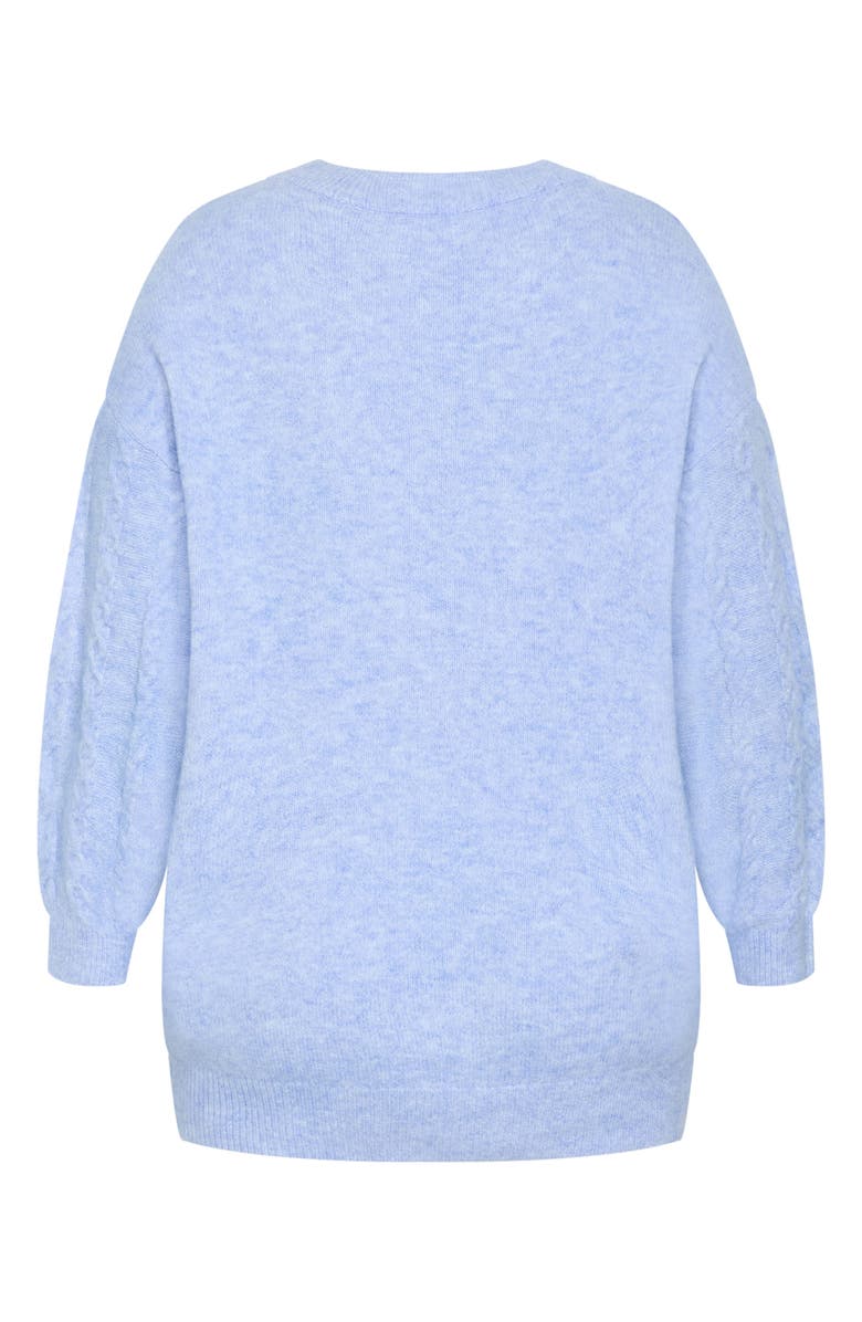 City Chic Claudia Cable Stitch Sweater, Alternate, color, Sky Blue