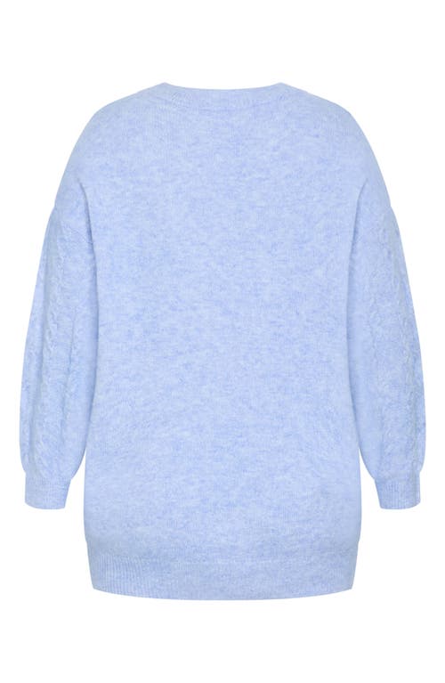 City Chic Claudia Cable Stitch Sweater In Blue