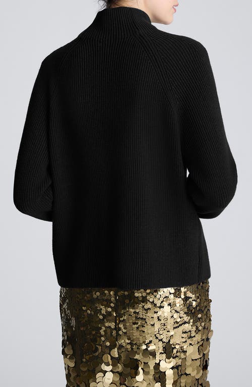 Kenneth Cole Raglan Sleeve Funnel Neck Sweater In Black