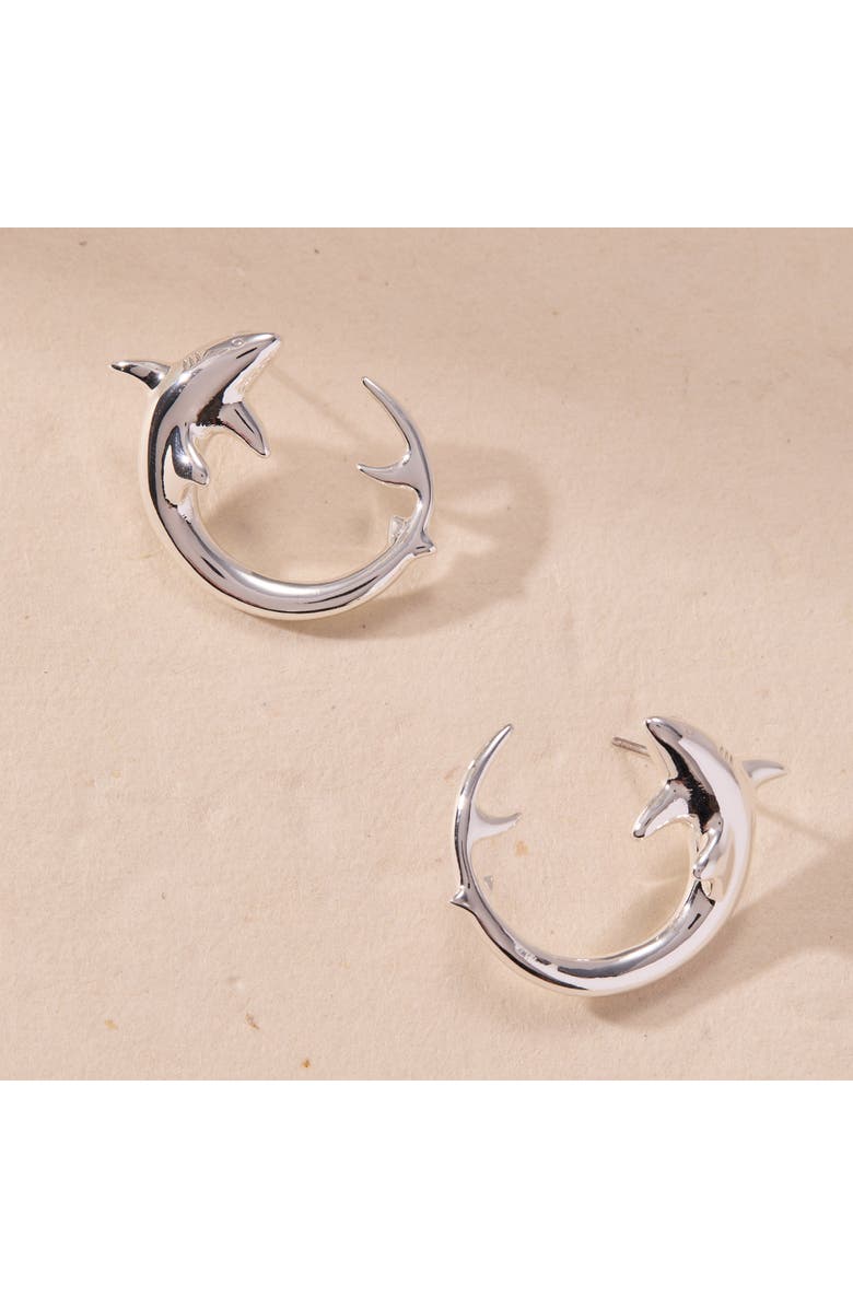 Alex and Ani Shark Hoop Earring, Alternate, color, 