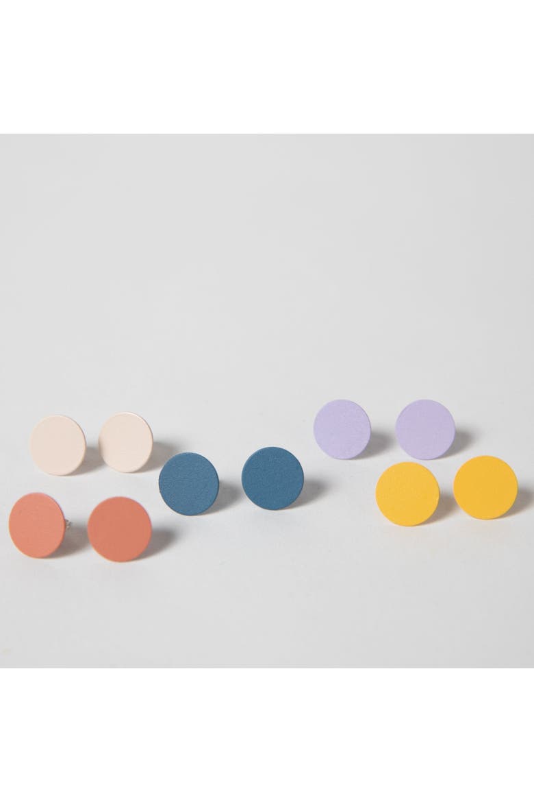 Dot Earrings, Alternate, color, Cobalt