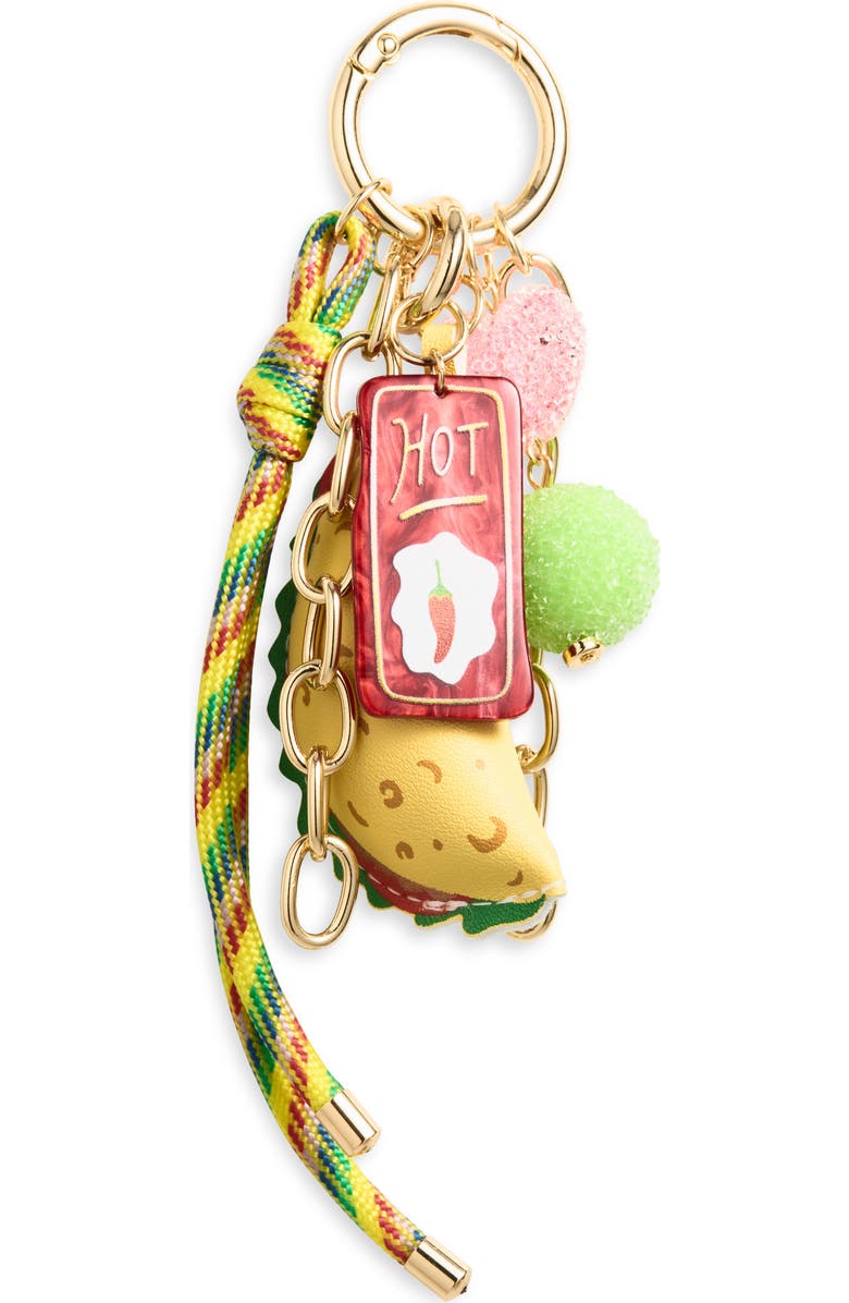 Chelsea28 Taco Bag Charm, Main, color, Yellow Multi- Gold