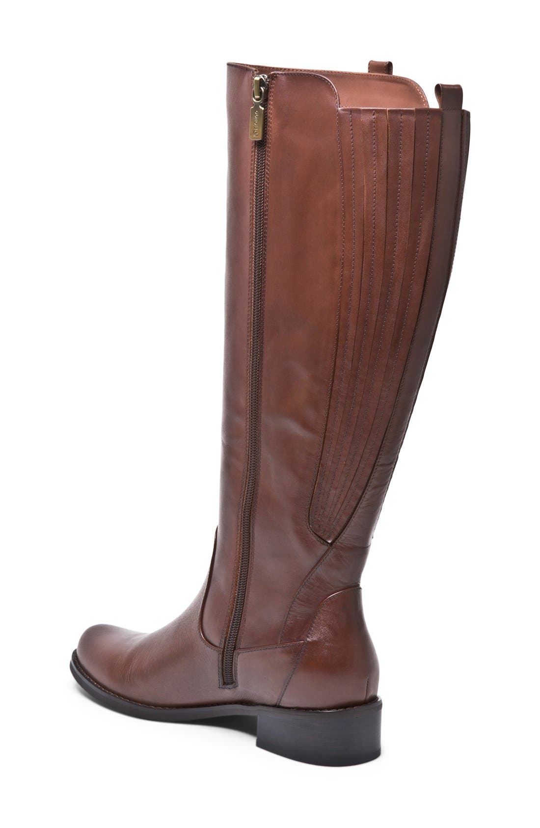 'Venise' Waterproof Leather Riding Boot, Alternate, color, BROWN LEATHER