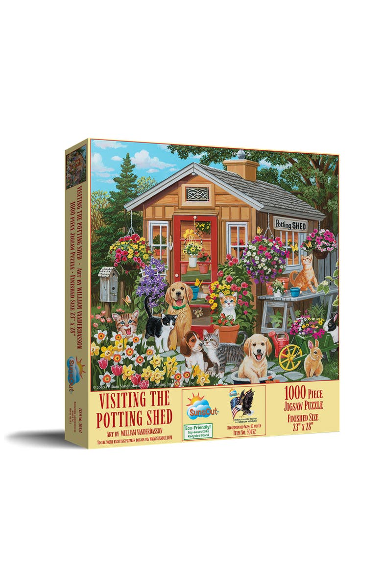 Visiting the Potting Shed 1000 piece Jigsaw Puzzle for Adults, Main, color, Multicolor