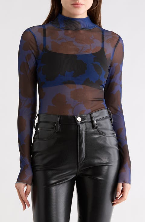 Zoe Mock Neck Mesh Top