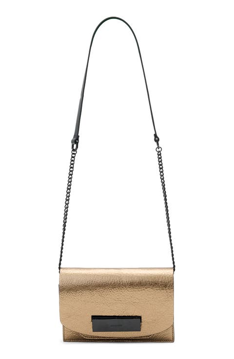 Etta Metallic Leather Clutch