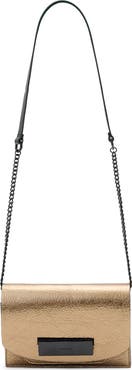 AllSaints Etta Metallic Leather Clutch