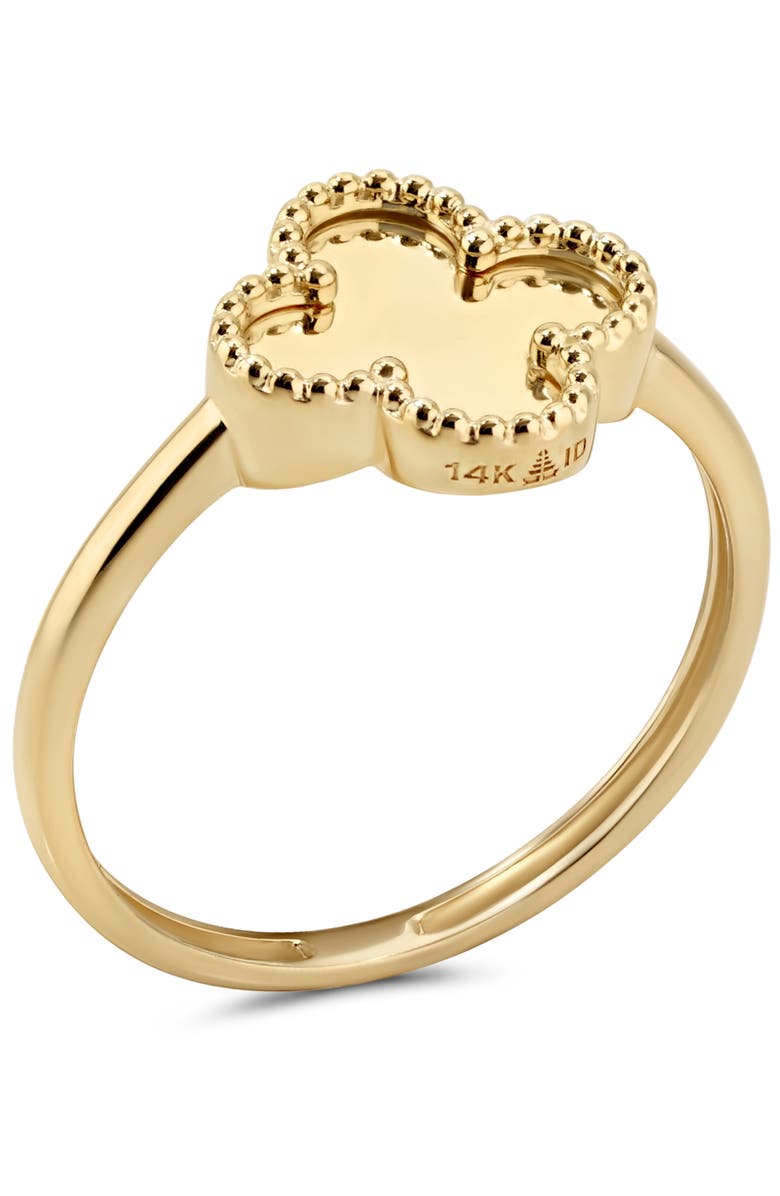DEVATA Clover Ring in 14K Gold, 11mm, Alternate, color, Yellow Gold