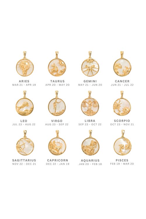 Freya Rose Women's Cancer, Gold Zodiac Pendant In Cancer