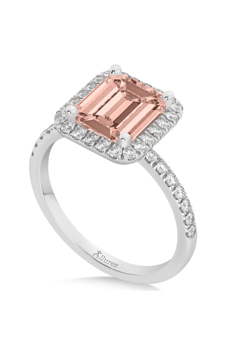 Morganite & Diamond Engagement 14k, Alternate, color, 3.32 ct/White Gold